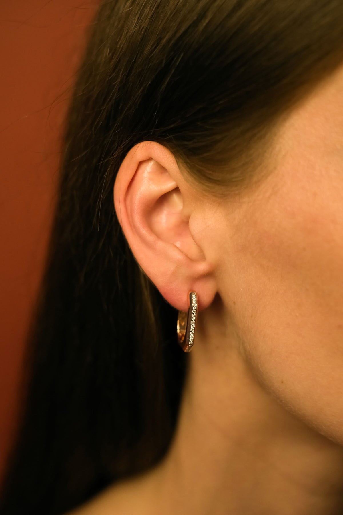 Diamond Hoop Earrings