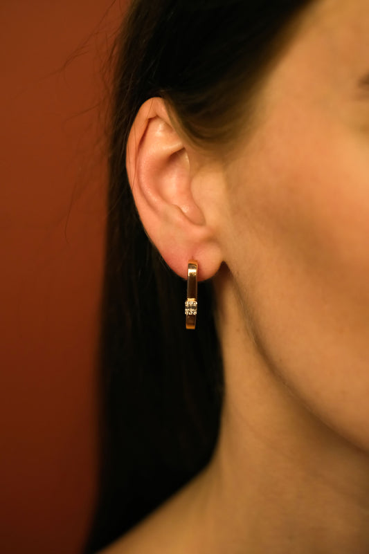 Diamond Square Stud Earrings