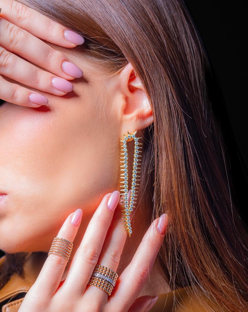 Semi Spike Earrings